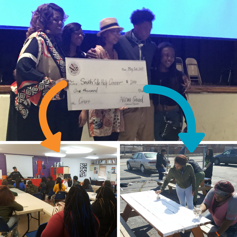 allow_good's tweet photo. Spring 2018- Hyde Park Academy traveled to volunteer their #time &amp; #talents at @southsidehelp which helps people of all ages embrace a lifestyle of prevention against mental, physical and social ills by providing positive, healthy alternatives
#TsforGood #community https://t.co/wtJhRYjWck