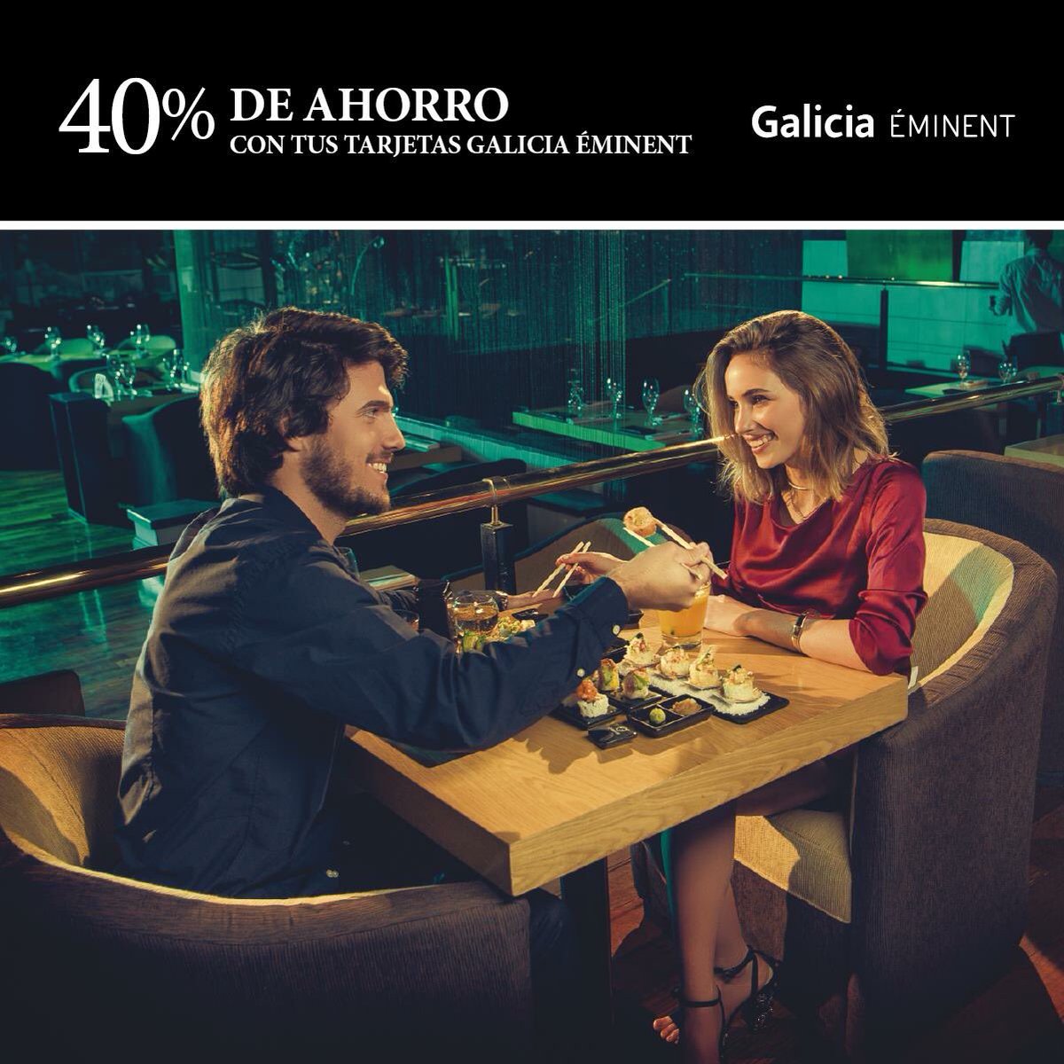 TODOS LOS MARTES!
Disfrutá de un 40% de ahorro con tus Tarjetas Galicia Éminent. 

RESERVAS: 0810-222-SUSHI (7874)

Bases y condiciones en sushiclub.com.ar/beneficios.

#SushiClub #SaliraComer #SaliraCompartir #GaliciaEminent #BancoGalicia #Martes