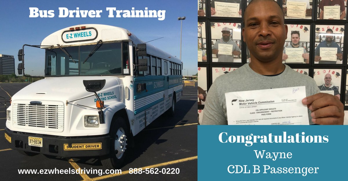 EZwheelsDS's tweet image. Bus Driver Training Congratulations Wayne!  #cdltraining #cdlclassb #passengerbus #Busdrivertraining #newcareer #drivingschool #nj bit.ly/2KkJYN2