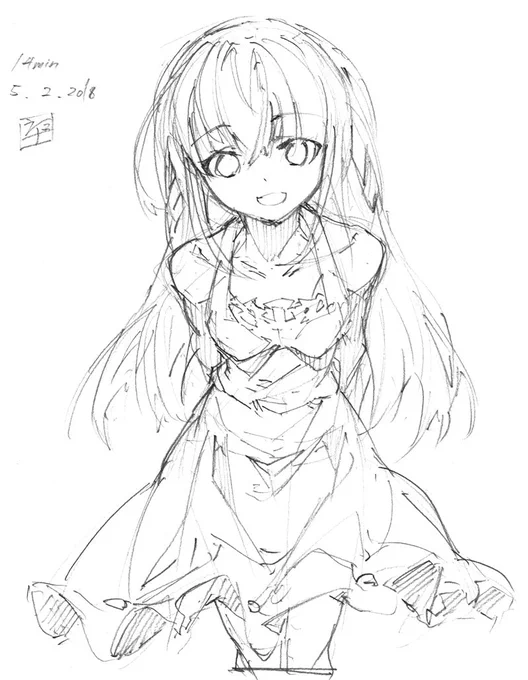 前かがみの練習に
#sketch #doodle #落書き 