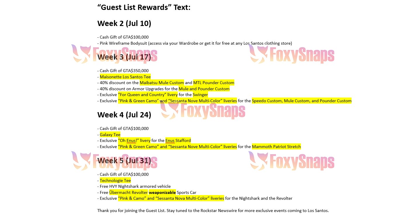 FoxySnaps🦊 على X: &ldquo;🦊TEXT FROM &ldquo;GUEST LIST&rdquo; REWARD WEEKS PROVIDES 