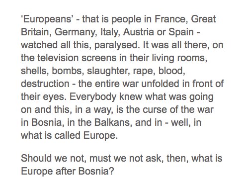 “Bosnia, or What Europe Means to Us” by Slavenka Drakulic in "A Map of Hope: Women's Writing on Human Rights: An International Literary Anthology", edited by Marjorie Agosín //