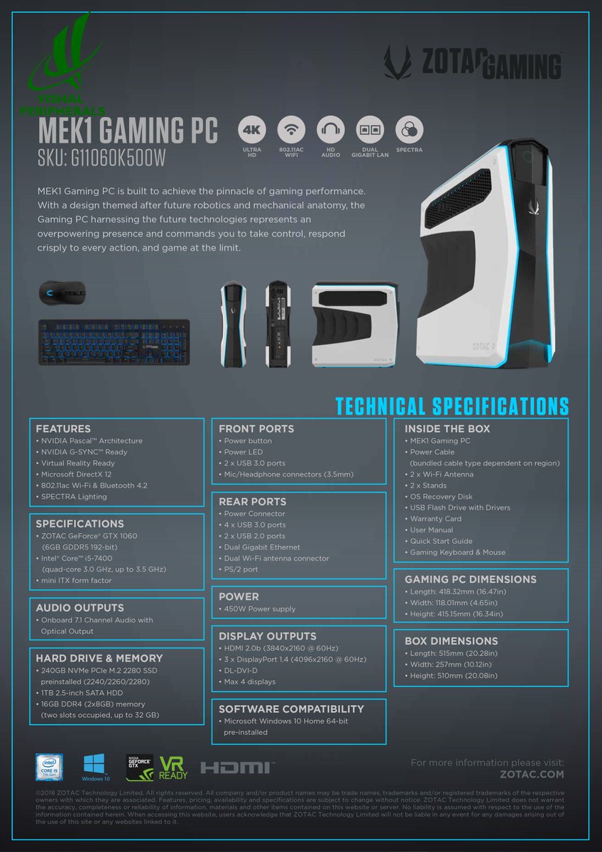 VishalPeriTS's tweet image. #zotak #mak1 Gaming PC #technicalspecifications  For more details call me on Ashok  Ph: 9248071730