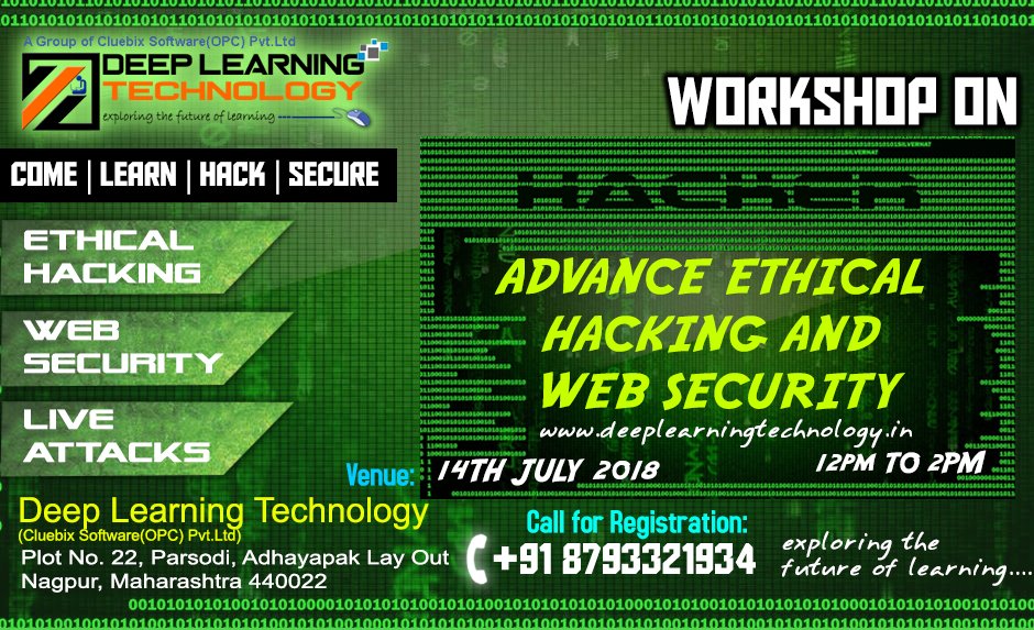 deeplearningtec's tweet image. #Ethical_Hacking & #Web_Security_Workshop...
Join this #workshop...
Register Now : goo.gl/forms/sD40j28w…
Web security in modern web applications. Knowing the risks and understanding the attacks. Implementing effective #countermeasures.
