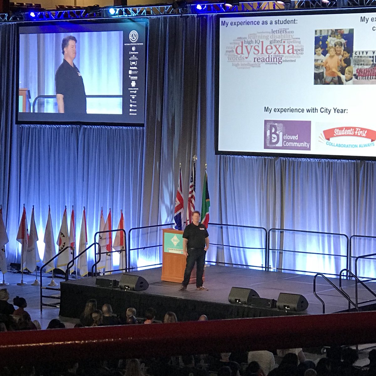 CityYearMiami's tweet photo. @CityYear President, @JBalfanzCY, giving this morning’s #keynote to our #onecityyear family at @CYLearning - sharing exciting, adaptive approaches to our work - #StudentsFirstCollaborationAlways! #Makebetterhappen #SummerAcademy18 #cylearning https://t.co/T2DiPbc6d9