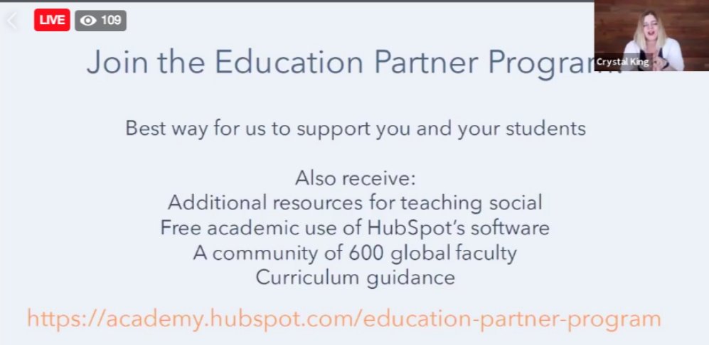 HubSpot's Education Partner Program. It's free.