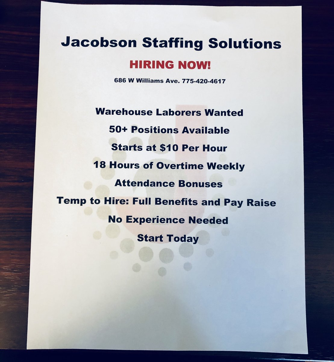 JacobsonStaffi1's tweet photo. We are hiring!!!! Please come in and talk to Zach and Melyssa. https://t.co/4t1UXu7uP0