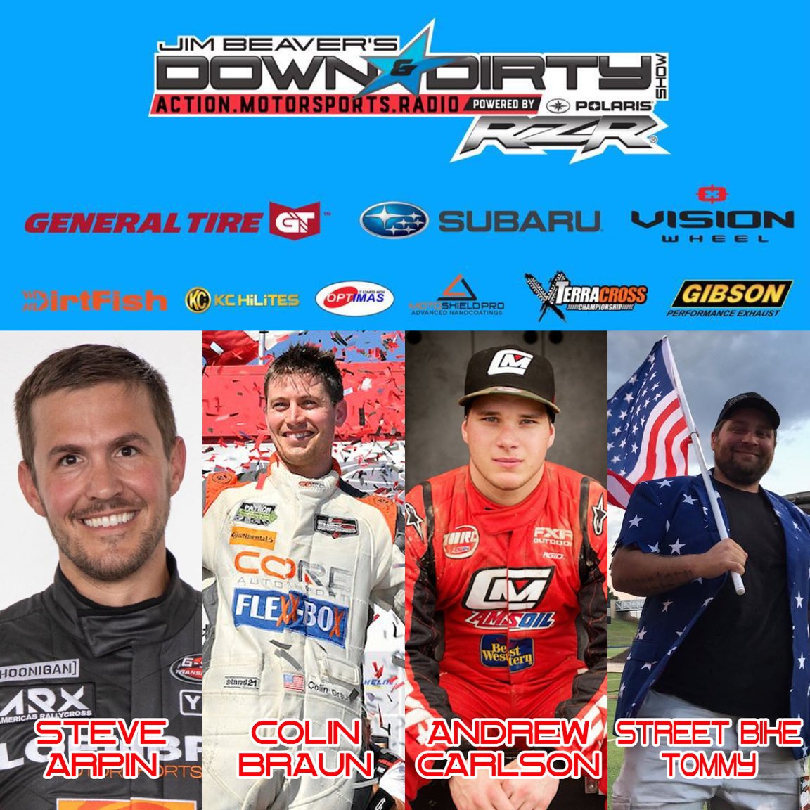 RT JimBeaver15: Today's Down & Dirty Radio Show Powered By PolarisRZR lineup:

StreetBikeTommy
colinbraun from COREautosport 
151Carlson talking MWShortCourse at ERXmotorpark 
stevearpin from LoenbroRacing talking ARXRallycross 

Hit the link at & tune i…
