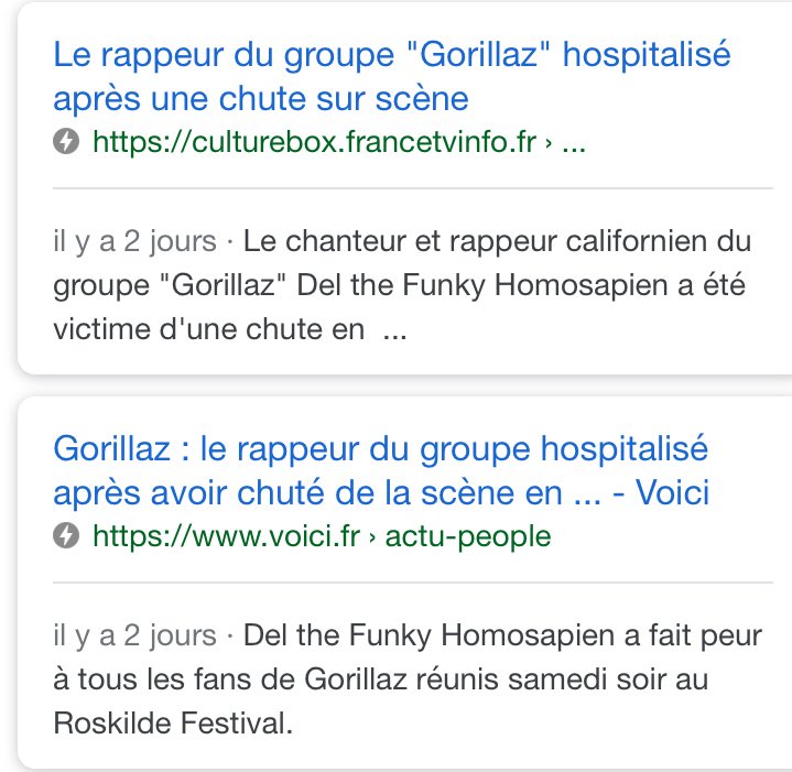 GorillazNorthAm's tweet photo. « Le rappeur de Gorillaz » pour désigner @DelHIERO 🙄🙄 #DumbHeadlines https://t.co/PqiBnc5typ