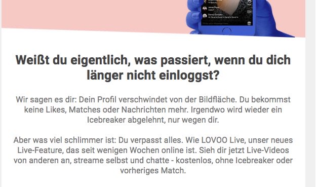 Lovoo profil verschwinden