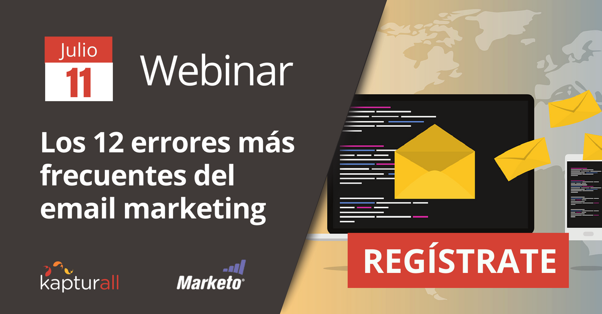 kapturall's tweet photo. Última oportunidad para registrarte al #webinar 'Los 12 errores del #email #marketing'. Regístrate ya: https://t.co/JRhXL15eQg @marketo https://t.co/hD8o5P6BCT