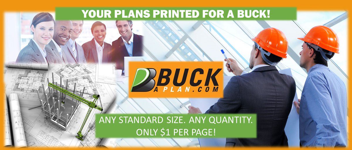 buckaplan's tweet photo. Get your plans printed today for only $1 per page and delivered tomorrow! Join hundreds of companies that rely on #BUCKAPLAN to save time and money everyday. https://t.co/TfsGMLCMKr https://t.co/oCaUGuEXWA