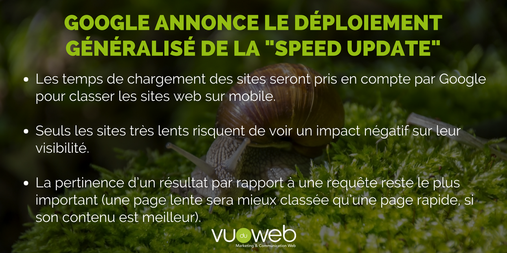 vuduweb's tweet photo. #Google avait annoncé début 2018 qu'une mise à jour de son #algorithme ("#SpeedUpdate") ainsi que son déploiement auraient lieu en juillet. Nous y sommes. Mais concrètement, quels en sont les impacts ? 👇 https://t.co/QA9XLIiaI7