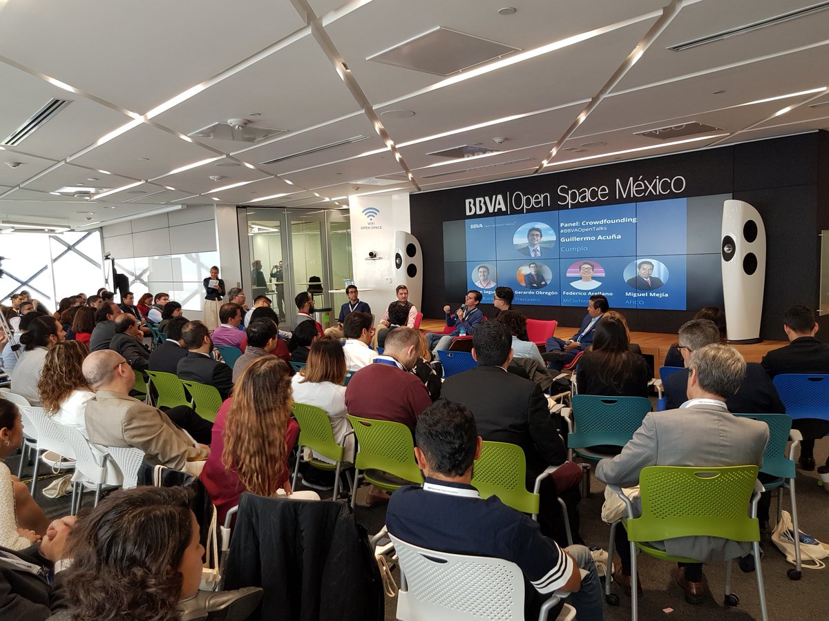 josepimpo's tweet image. Panel Crowdfunding con @playbusinessmx @Prestadero @Mi_Cochinito @AFICO_MX #Fintech #FintechMx #BBVAOpenTalks @BBVABancomer #piso33