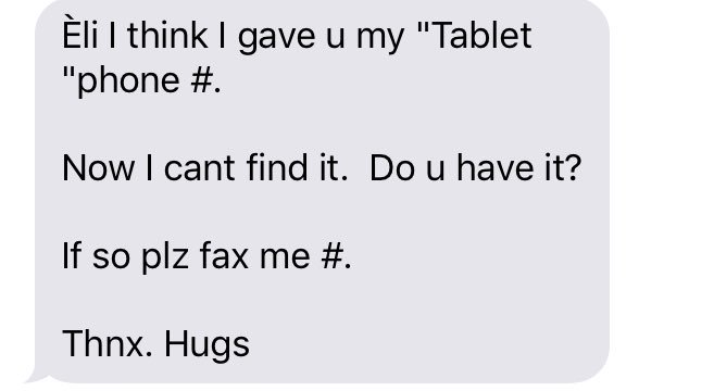 elipmen's tweet photo. My aunt wants me to fax a tablet phone number*. 🤨🤔😝 #millenials #help #generationalthing 

*I don't have her tablet #. https://t.co/yn5lwZBgQo