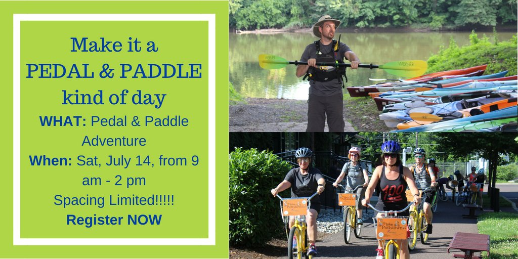 Make it a PEDAL &amp; PADDLE 🚴‍♂️🚣‍♂️ kind of day with our next event happening this Sat, July 14. Kayak and bike rentals included &amp; picnic lunch 🥪🍎. There will also be a tour of the historic Morlatton Village. Limited spacing so register ASAP at bit.ly/2um69f9.