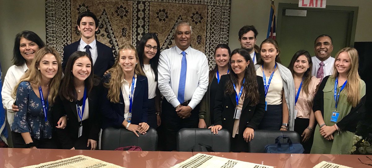 sprasadfj's tweet photo. Welcoming an energetic and powerful group of US students from Kinderenergy. A ‘talanoa’ on what we can do together to redress oceans under stress and take action against climate change. A good start is allowing young people to access the UN! @Kinderenergy @UNYouthEnvoy https://t.co/VPhTQv83AO