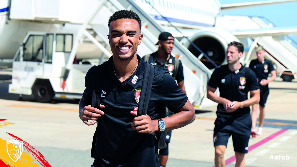 afcbournemouth's tweet photo. Touchdown! 🛬🇪🇸

We've safely arrived at our @LaMangaClub training base. Time for 😴, with the hard work to commence tomorrow.

#afcb 🍒 https://t.co/VT3KMn5Ml9