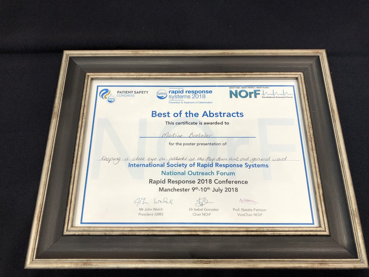 <a href="/HSJptsafety/">Patient Safety Congress & Awards</a> Manchester <a href="/MartineBreteler/">Martine Breteler</a> had the best poster presentation. Congratulations! <a href="/Nightingale_EU/">Nightingale-H2020</a>