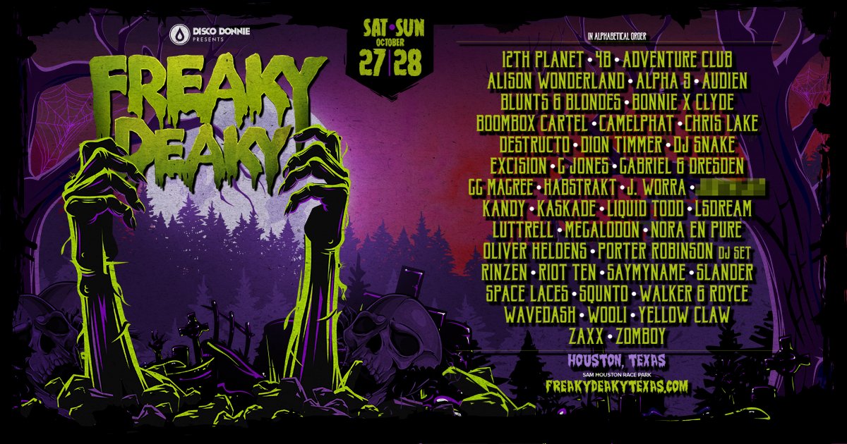 THE OFFICIAL <a href="/getfreakydeaky/">freakydeak</a> TEXAS LINEUP IS HERE! 😱🙌
See you in October... 😈😈#FreakyDeakyTX

Tickets available now: hive.co/l/freakydeaky1…