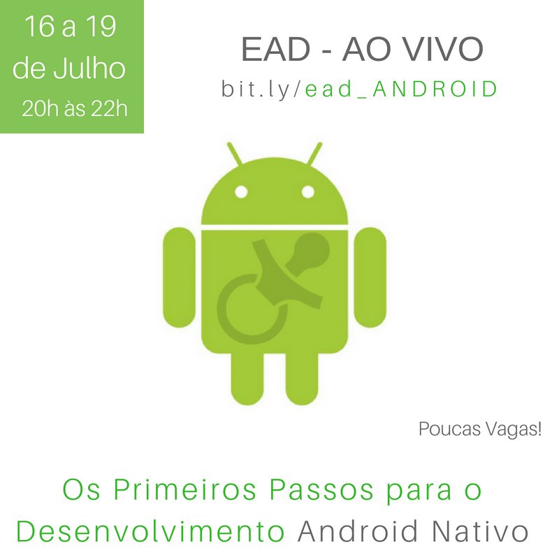 code_squad's tweet image. #Android Baby Steps, Desenvolvimento Nativo Primeiros Passos - LOTE 1 até 13/7 (sexta-feira)
temporealeventos.com.br/android-basico…
#android #howto #mobile #app
