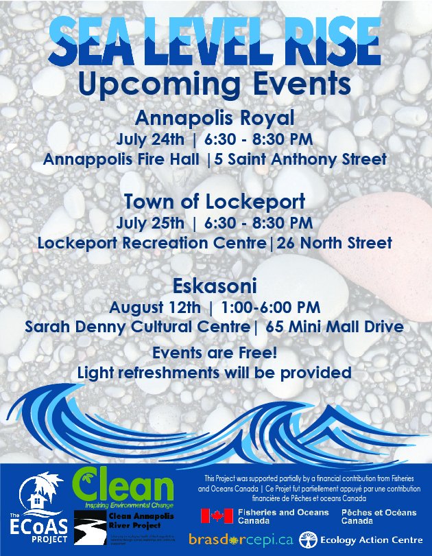 EAC_CoastWater's tweet photo. We are hosting a number of Sea Level Rise Information Sessions across Nova Scotia! Come learn and engage with other concerned community members in your area! @CleanFoundation @DFO_MAR @BrasdOrCEPI @CARPAnnapolis https://t.co/PaSEc2AsL0