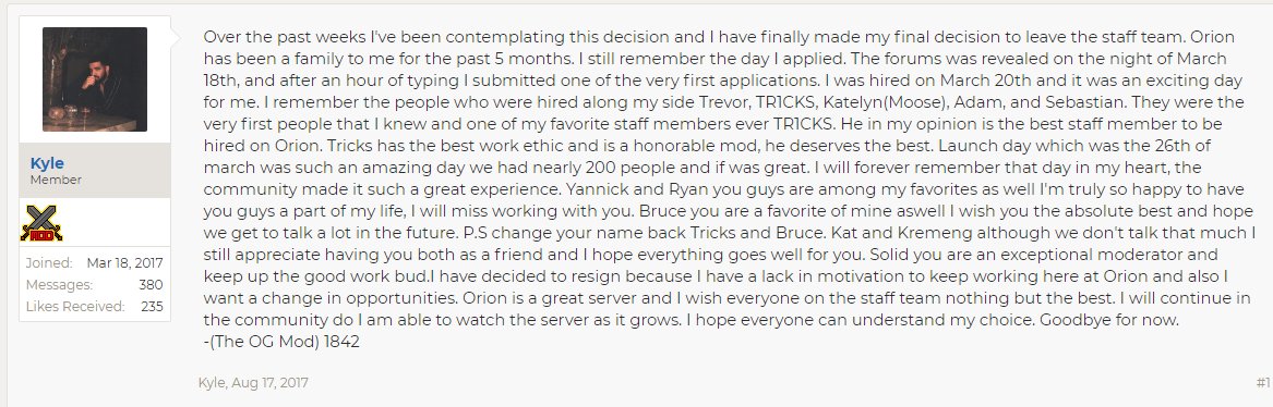 cnncraftcentral's tweet photo. It appears that Kyle removed his forum post. What a shame, luckily our sources managed to get a screenshot before it was taken down :) https://t.co/ell6sDTMHr