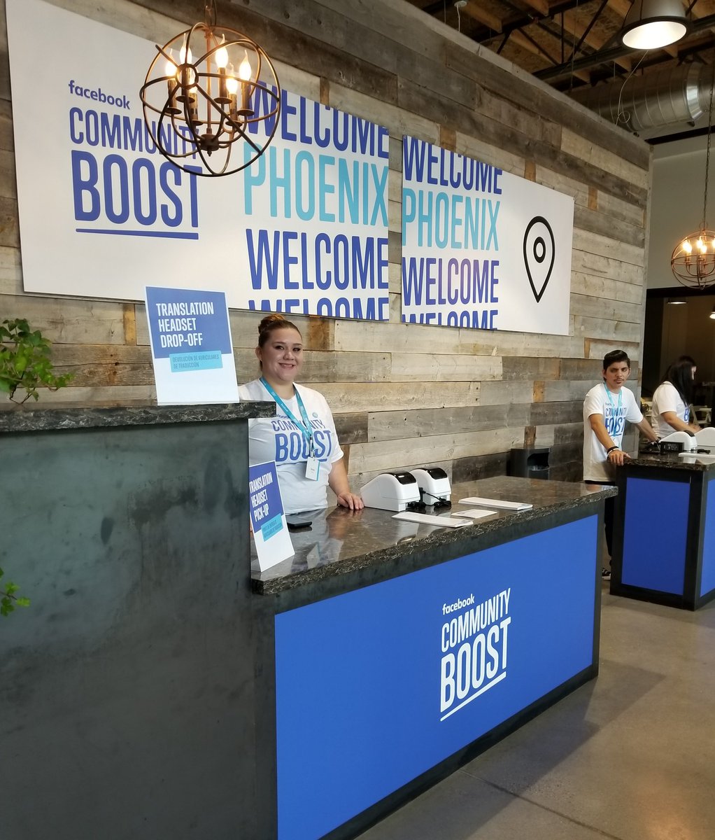BBBArizona's tweet image. We are excited to be part of @facebook Community Boost in Phoenix today. This incredible event benefits nonprofit leaders and small business owners alike!  We are listening to Darren Sanders from the Small Business team discuss nonprofit growth. #yesphx #communityboost