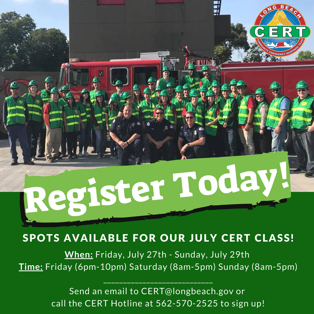 LBCERT's tweet photo. Disaster knows no boundaries! Be more prepared than you were yesterday by signing up for our upcoming CERT Class. Check out the details below πππ #getCERTified #LBCERT
Questions? Please feel free to reach out to us via phone or email. https://t.co/ogZZ641z87