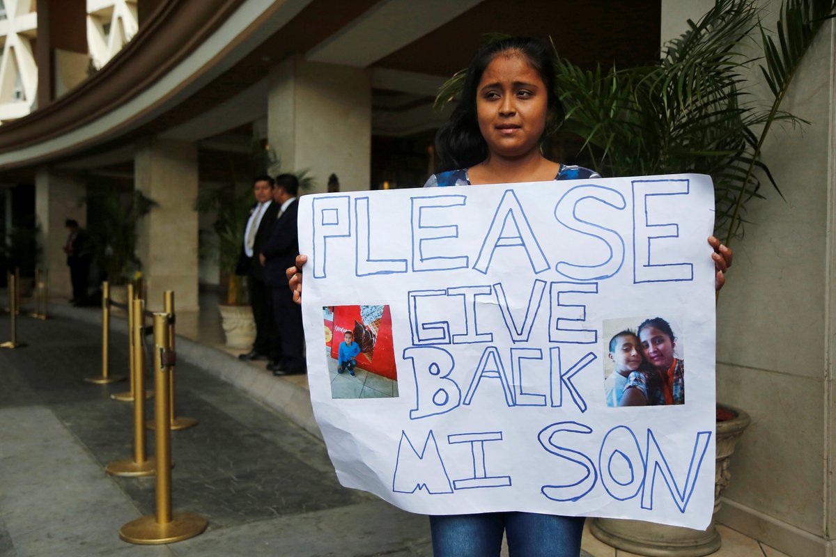 ajplus's tweet image. Elsa Ortiz was separated from her 8-year-old son at the border. Then she was deported to Guatemala without him. He is still in U.S. custody.

Today, she protested outside the Guatemala City hotel where Homeland Security Sec. Kirstjen Nielsen is staying: