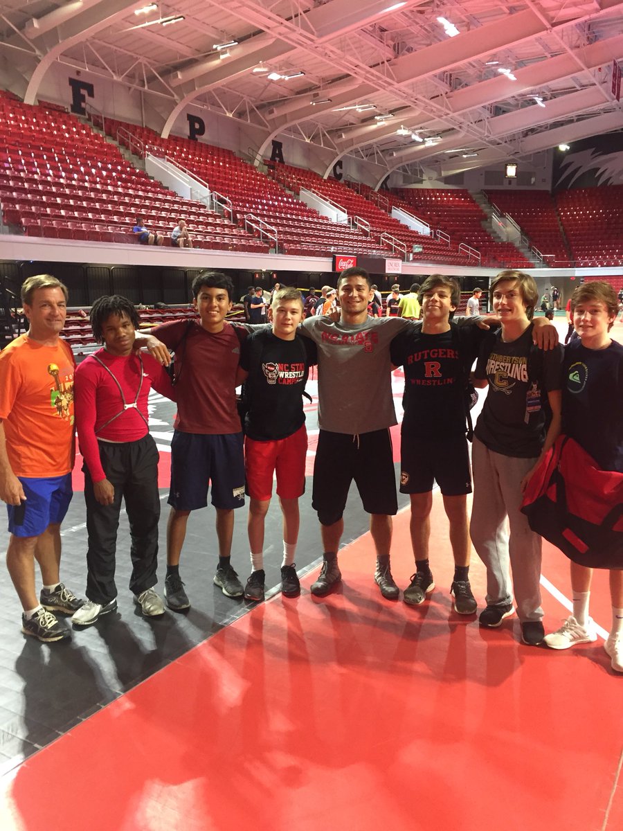 DanHartman1986's tweet photo. Cuthbertson wrestling at NC State with Union County’s first national champion Mike Macchiavello. https://t.co/WvUitDAmHr