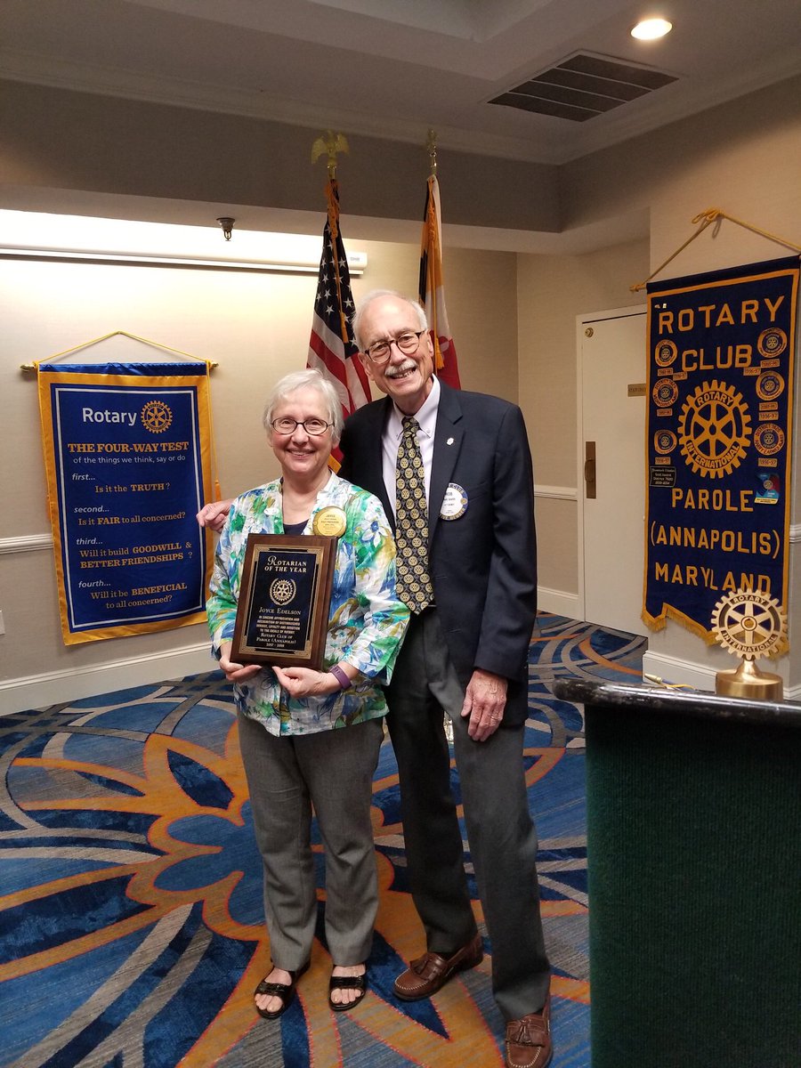 ParoleRotary's tweet image. Parole Rotarian of the Year Joyce Edelson