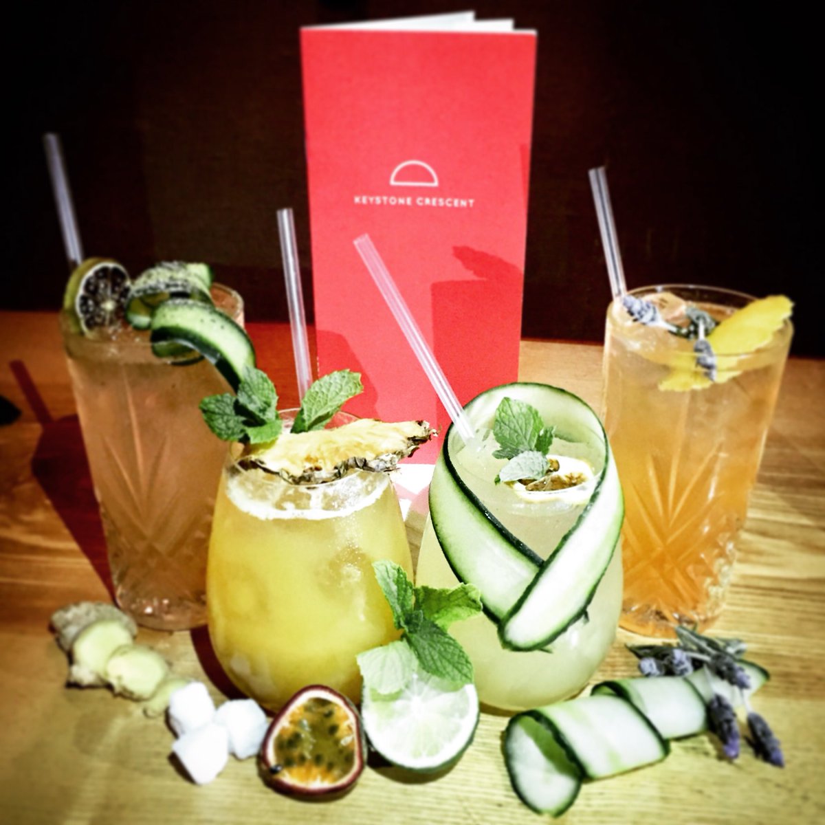 Still recovering from the weekend? Drink it off at Keystone Crescent. Try one of our homemade mixers teamed up with your favourite spirit! #tiki #spice #fresh #lavendertonic #mixityourway #thatgarnishthough #cocktails #keystonecrescent #londonbar #speakeasy #secretbar #comefindus