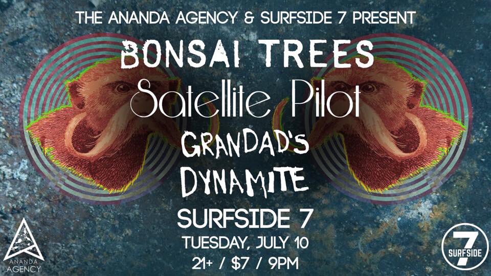 🚨TONIGHT🚨

We’re hosting a pretty rad lineup at <a href="/surfsideseven/">Surfside 7</a>! 

Live music by <a href="/BonsaiTreesBand/">Bonsai Tweets</a> from Connecticuit with local support from <a href="/Satellite_Pilot/">Satellite Pilot</a> &amp; Grandad’s Dynamite!

21+ / $7 / 9pm

🗓 - facebook.com/events/4342967…