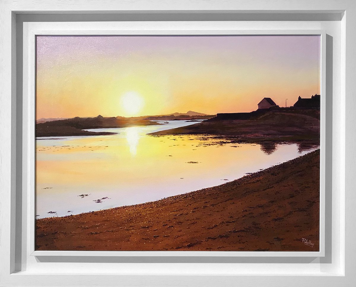 gallerycheshire's tweet photo. A stunning painting by @PhilipAshleyArt titled Anglesey sunset. Now available on the website.
#anglesey #cheshire #bramhall #art #artist #sunset #manchester #landscapepainting #beach #contemporaryart #trearddurbay #angleseyart #welshart #landscapepainting #lovewales #wales https://t.co/1667YpOFqv