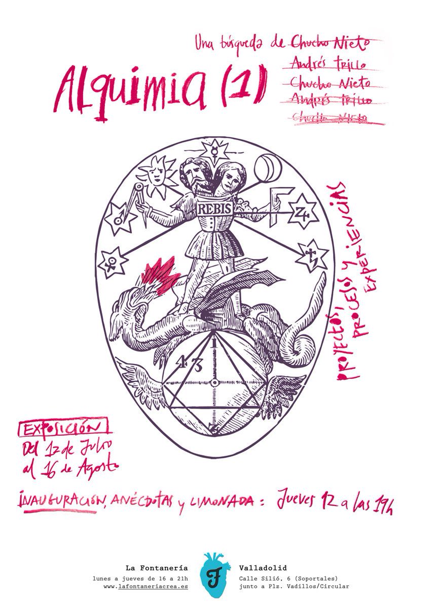 Este jueves inauguro exposición en #Valladolid. Únanse, habrá experimentos artísticos, ¡y limonada! Nos vemos a las 19h en <a href="/lafontaneria/">creoyrecreo</a>