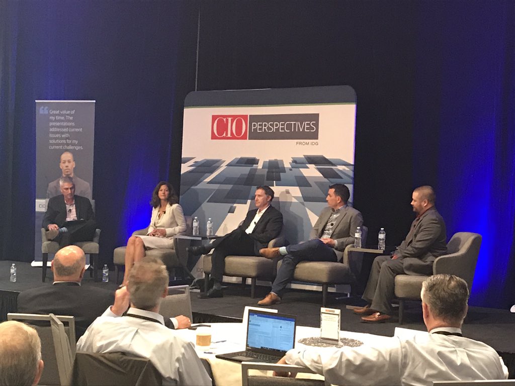 kpklett's tweet image. 128 Technology&apos;s Sue Graham Johnston at CIO Perspectives.  Great panel on balancing business innovation with operational excellence #ciopbos