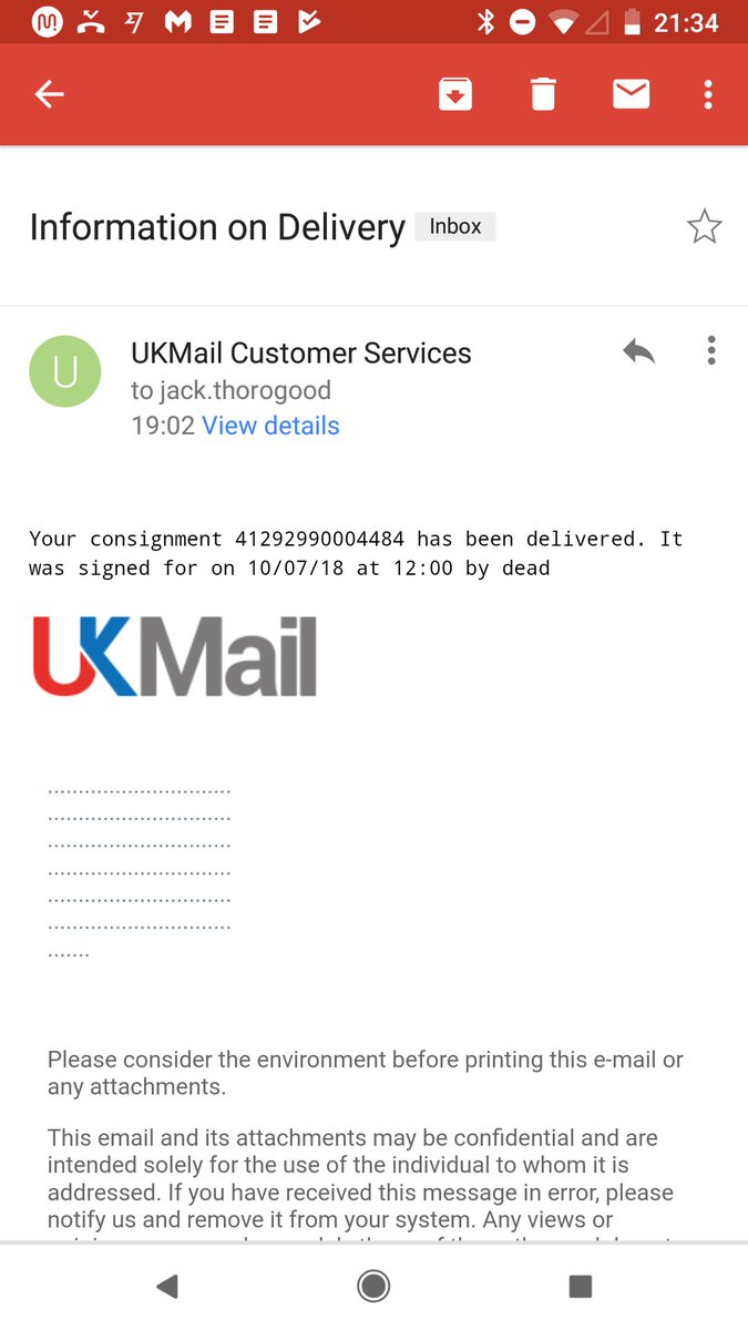 At least the zombie apocalypse will out an end to 'sorry you were out cards' thanks <a href="/officialUKMail/">UK Mail</a>