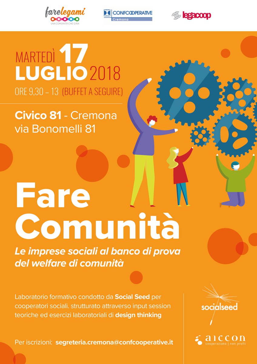 #welfare di #comunita &amp; #imprese #sociali: il 17 luglio un #laboratorio formativo al #Civico81 civico81.it/comunita-un-be… <a href="/Socialseed_/">SocialSeed</a> <a href="/AICCONnonprofit/">AICCON Research Center</a> <a href="/Confcooperativ1/">Confcooperative</a> <a href="/LegacoopN/">Legacoop Nazionale</a> <a href="/GiusiBiaggi/">Giusi Biaggi</a> #cremona