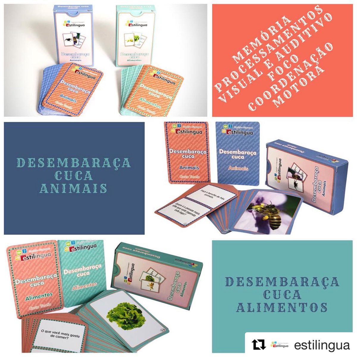 estilingua's tweet photo. Linha Desembaraça Cuca! Ótima maneira de estimular:
- Memória,
- Processamento visual,
- Processamento auditivo,
- Foco,
- Coordenação motora,
- Atenção,
- Troca de turnos e muito mais!
https://t.co/stYavJvxQV #estilíngua #memória #processamentoauditivo #coordenacaomotora https://t.co/4QFJr7K2h1