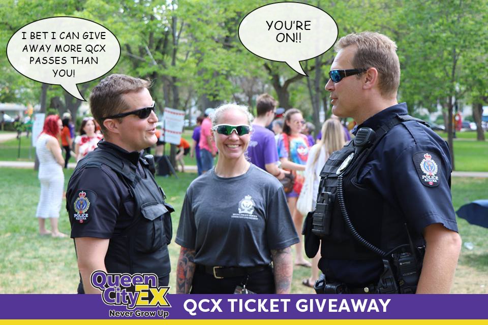 Queencityex's tweet photo. We're teaming up with our friends at @reginapolice to give some very deserving kids a chance to experience the BEST part of summer! Watch for them out and about in the community throughout the month handing out FREE QCX daytrippers! Make sure to go say hi! #QCX18 https://t.co/MogKG85sjP