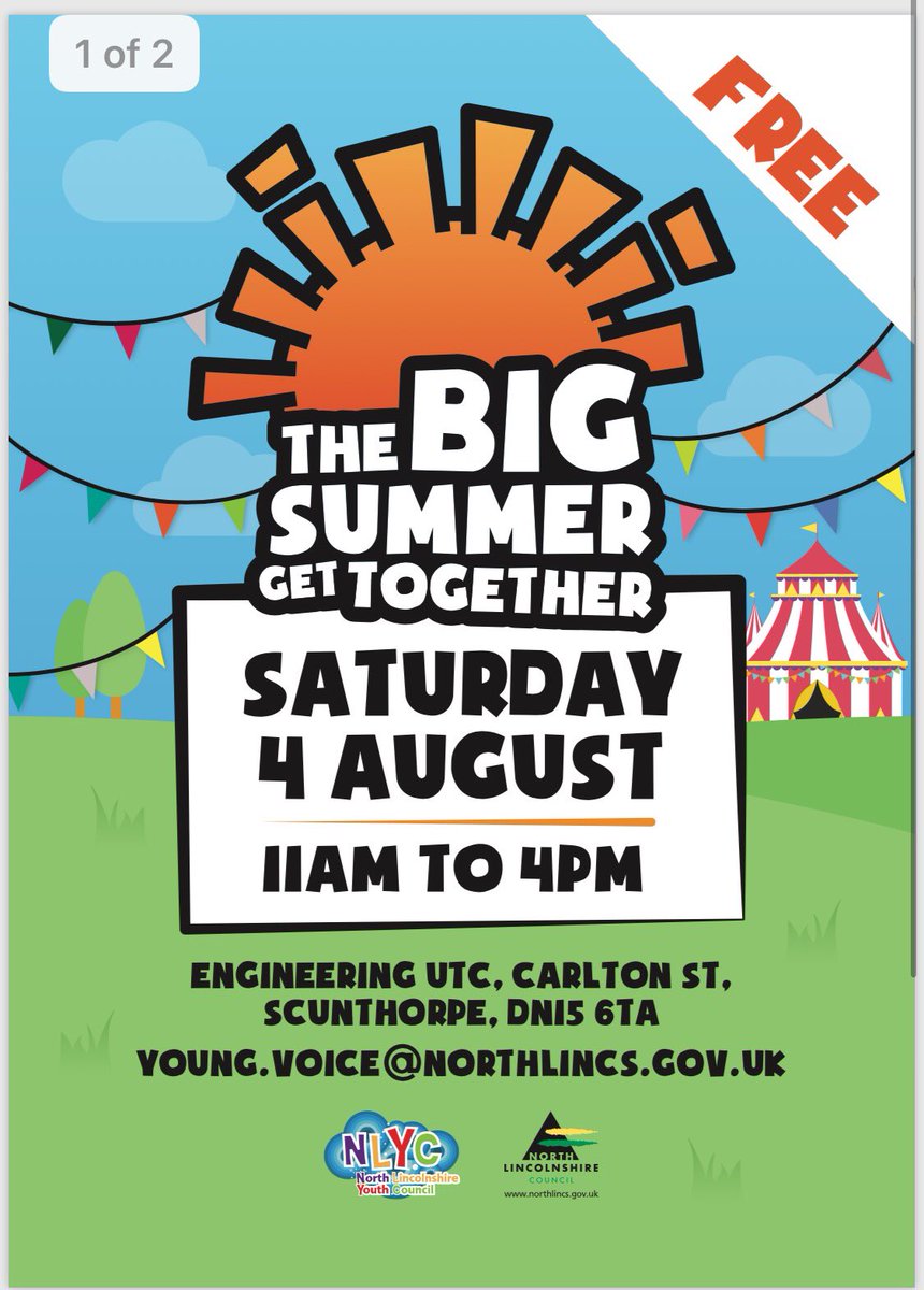 SgtJamesMain's tweet photo. It’s the North Lincs Youth Council Big Summer  🌞 Get Together at the UTC Church Square #Scunthorpe Saturday 4th August 11-4pm my team will be there https://t.co/UqLp3h0v2E