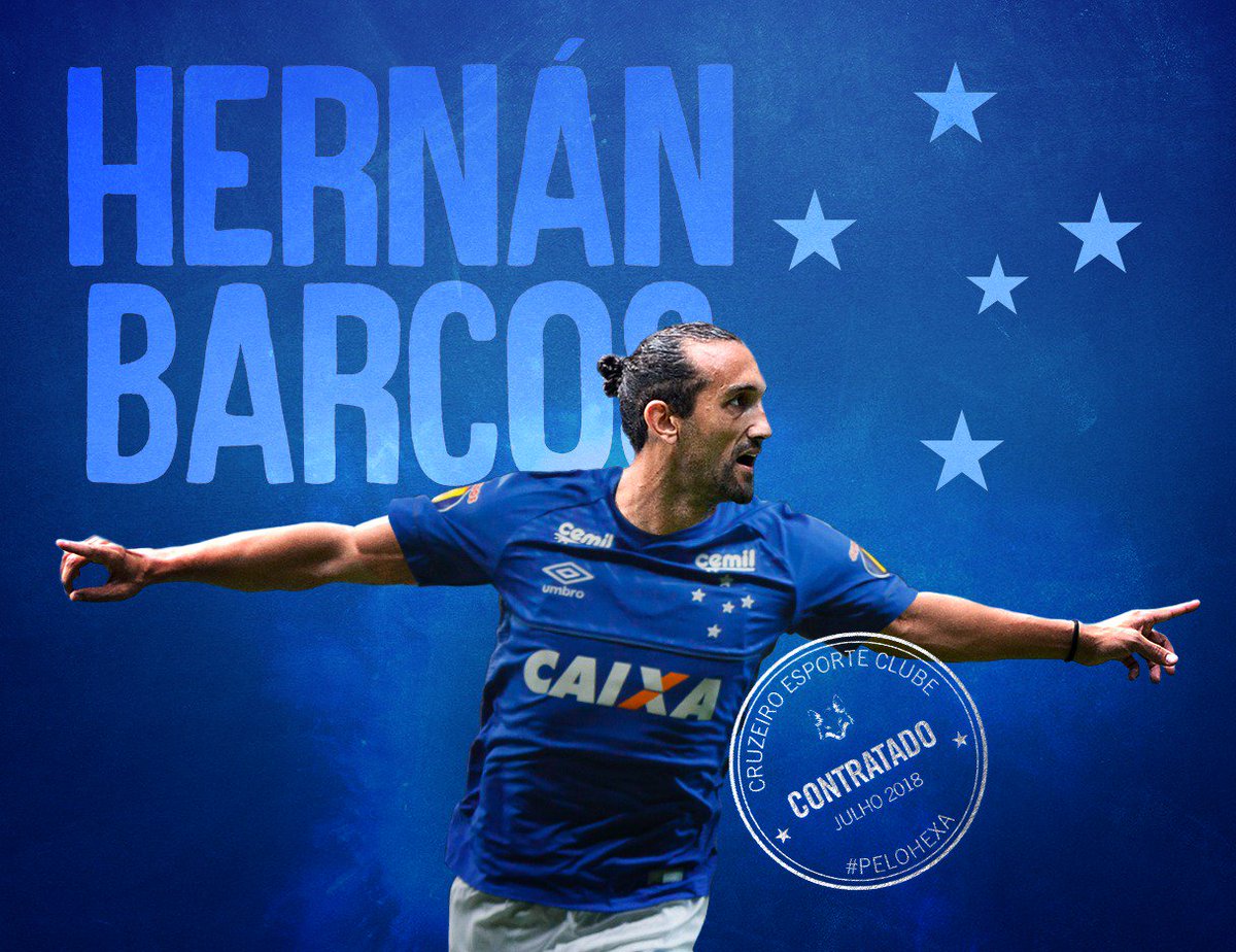 Cruzeiro confirma a contratação do atacante Hernán Barcos.

bit.ly/2L454Q9

#ElPirataAzul