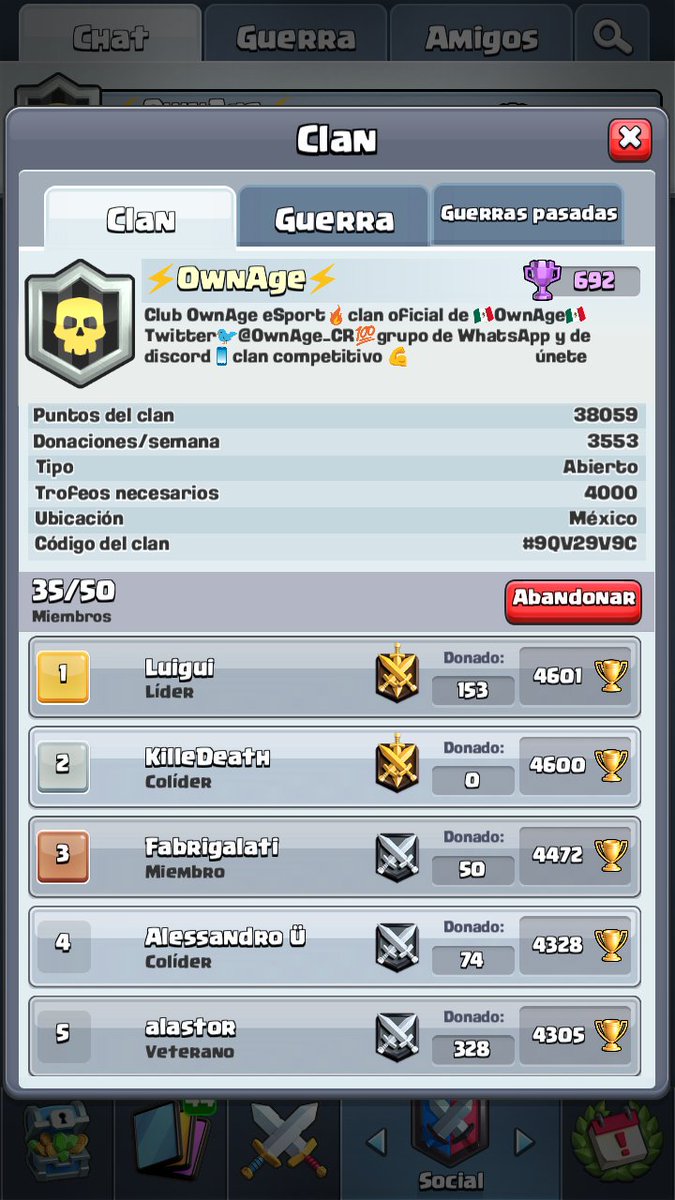 LegendsMX_Clash's tweet photo. Ayúdanos para estar mejor en ladder y como el clan inició denuevo en guerra apoyanos también a subir en guerra denuevo RT para difundir la información @AztecCupGG @CopaOroCR @GaryReyesCR @AuroraGates97 @YoSoyAstrid @DarkfightGT_ https://t.co/Jxbke867Rq