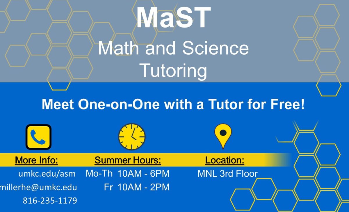 Summer semester is almost coming to an end.
Please come visit us at MaST.
#UMKCMaST #UMKCMNL