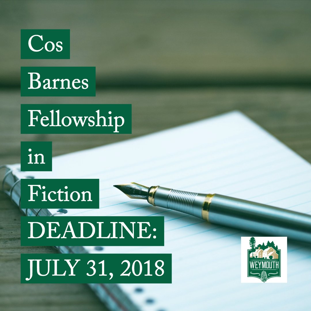In honor of Cos Barnes, Weymouth Center is offering an annual merit-based fellowship for one North Carolina writer.
The recipient will be awarded a one-week residency at Weymouth &amp; a $500.00 stipend.
Submissions close July 31, 2018.
bit.ly/2tUj88i