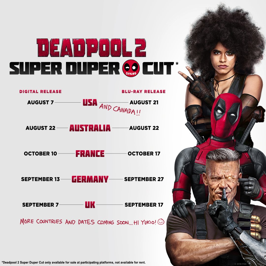 Deadpool Movie On Twitter The Super Duper Cut Is Coming