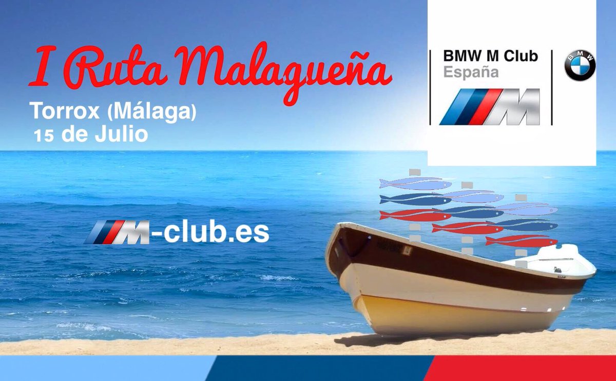 BMWMClub_es's tweet photo. I Ruta Malagueña BMW M Club España.
Este domingo 15 de Julio... Ruta, Chiringuito, Espetos y M’s.
Desde Torrox recorreremos parte de la provincia de Málaga y remataremos en el Chiringuito el @Ancladelcirilo.
#Ruta #Malaga #espetos #playa #BMWM #BMWMClub #Eventos #motor #Torrox https://t.co/Eh3hKx7gFm