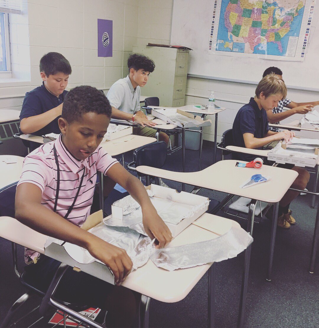 STMChancellors's tweet photo. Mrs. Glover’s STEAM students harnessed heat from the sun using a pizza box and tinfoil to create a solar oven and bake s’mores! Look at that deliciously melted chocolate! 😋 #stmchancellors #stmlife #funinthesun #smores #steamclass #handson #learninghandson #solarpower #solaroven https://t.co/30cDkXAY2y