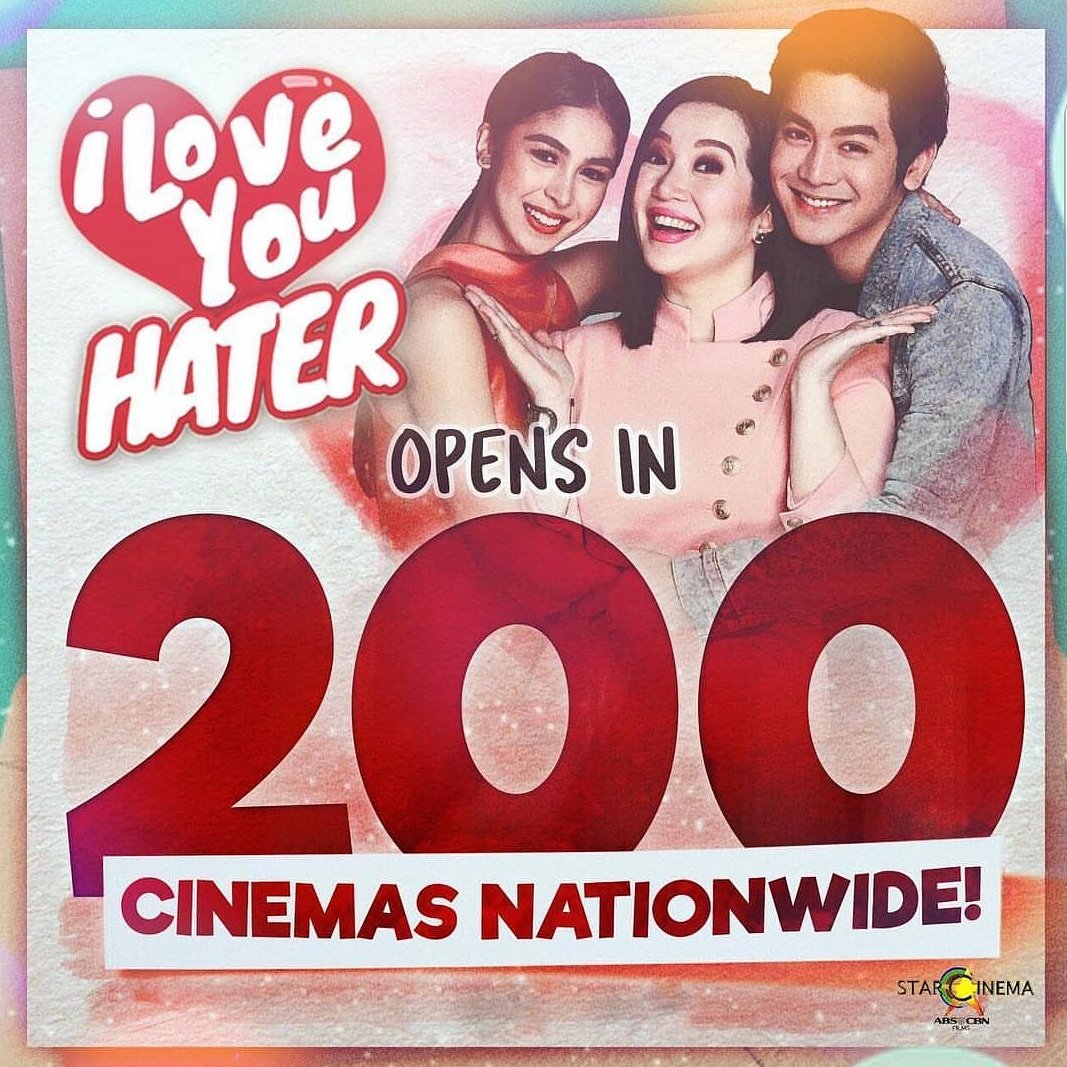 ASAPOfficial's tweet photo. #ILoveYouHaterNowShowing in 200 cinemas nationwide! Nood na mga Kapamilya! ❤❤❤ https://t.co/a8ScyMFgdI